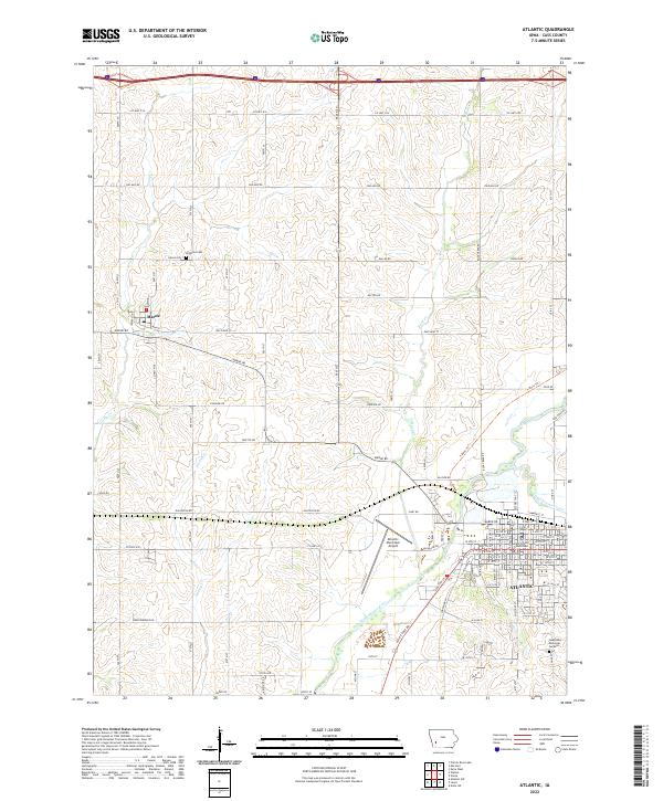 Atlantic, IA — USGS 7.5-minute topo (2022)