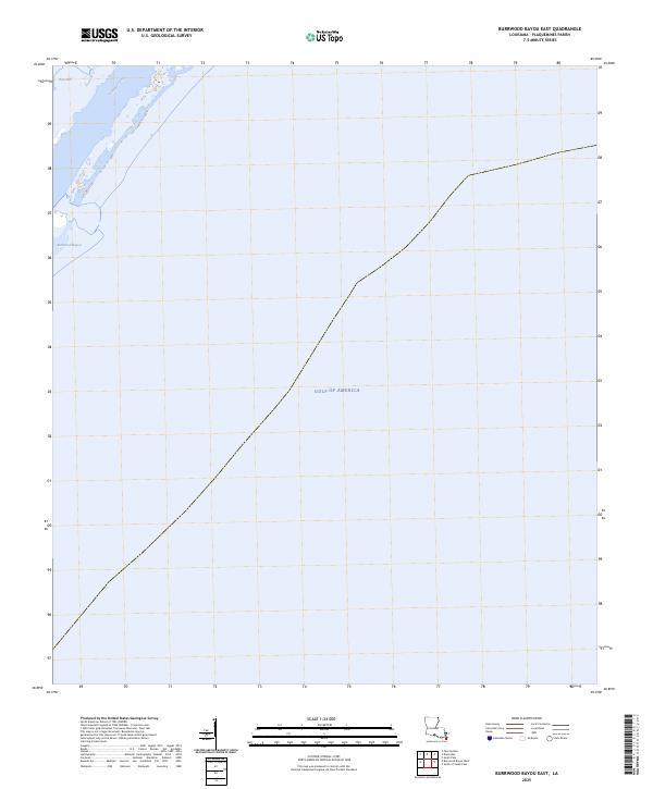 Burrwood Bayou East, LA — USGS 7.5-minute topo (2025)