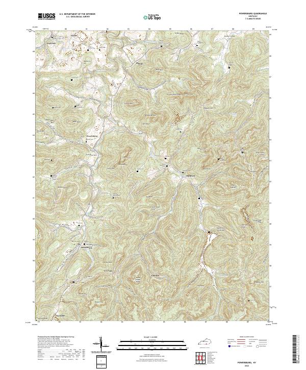 Powersburg, KY — USGS 7.5-minute topo (2022)