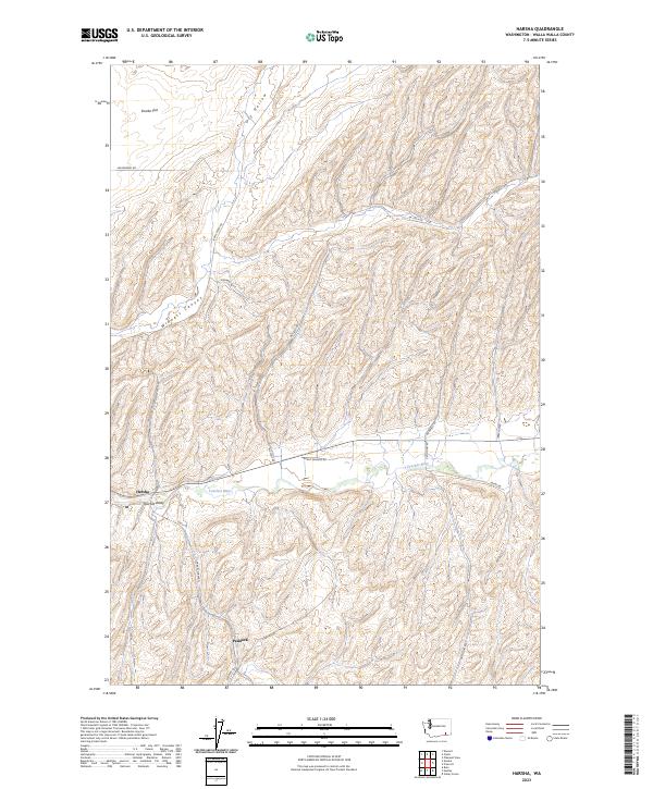Harsha, WA — USGS 7.5-minute topo (2023)