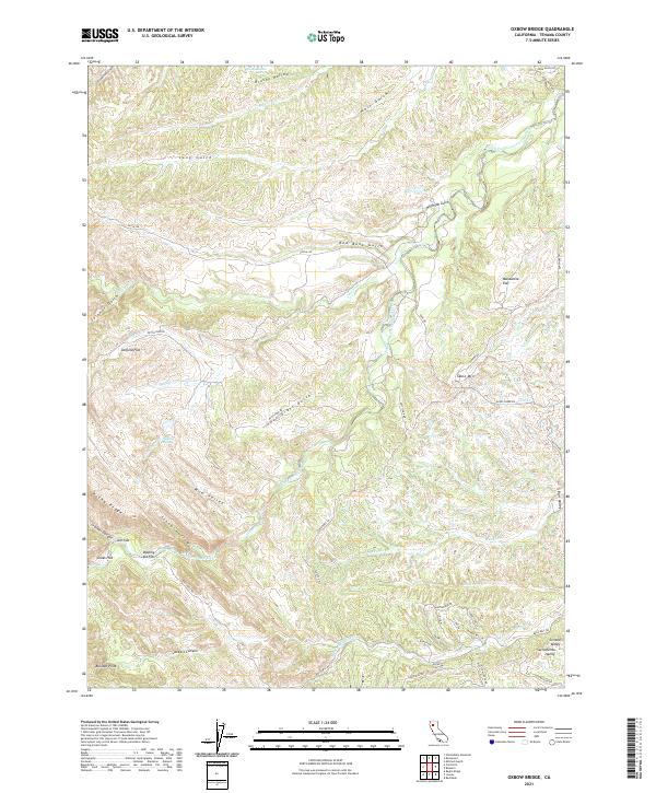 Oxbow Bridge, CA — USGS 7.5-minute topo (2021)