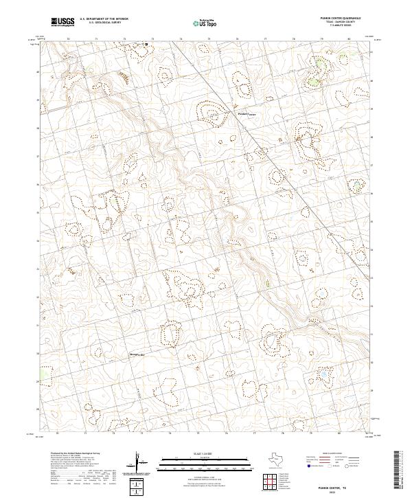Punkin Center, TX — USGS 7.5-minute topo (2022)