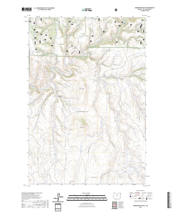 Greenwood Butte, OR — USGS 7.5-minute topo (2023)