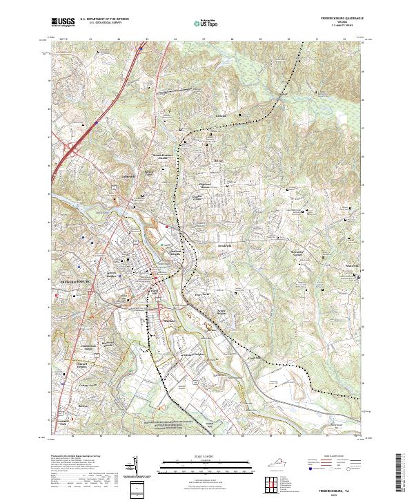 Fredericksburg, VA — USGS 7.5-minute topo (2022)