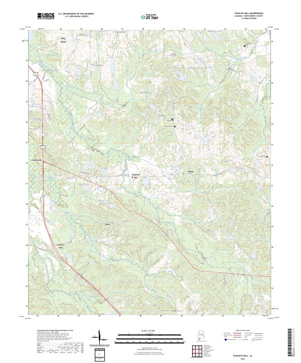 Teasleys Mill, AL — USGS 7.5-minute topo (2024)