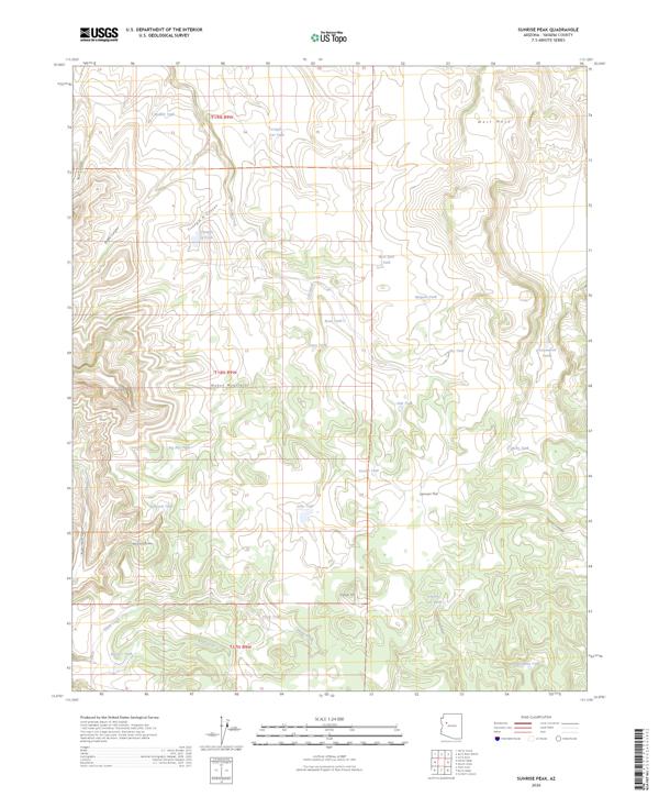 Sunrise Peak, AZ — USGS 7.5-minute topo (2026)