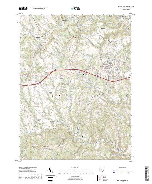 Saint Clairsville, OH — USGS 7.5-minute topo (2023)