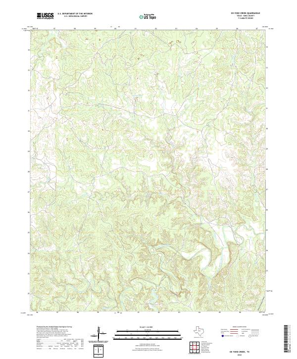 Ox Yoke Creek, TX — USGS 7.5-minute topo (2022)