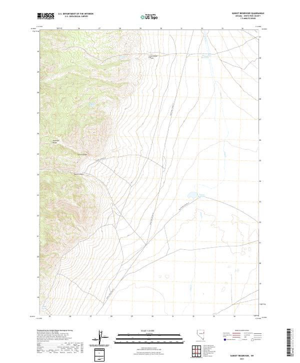 Sunset Reservoir, NV — USGS 7.5-minute topo (2021)