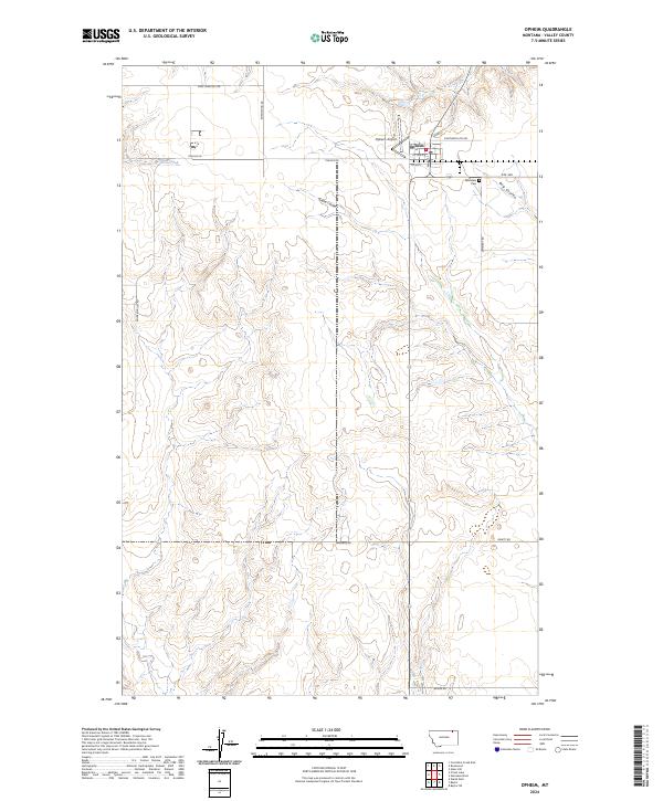 Opheim, MT — USGS 7.5-minute topo (2024)
