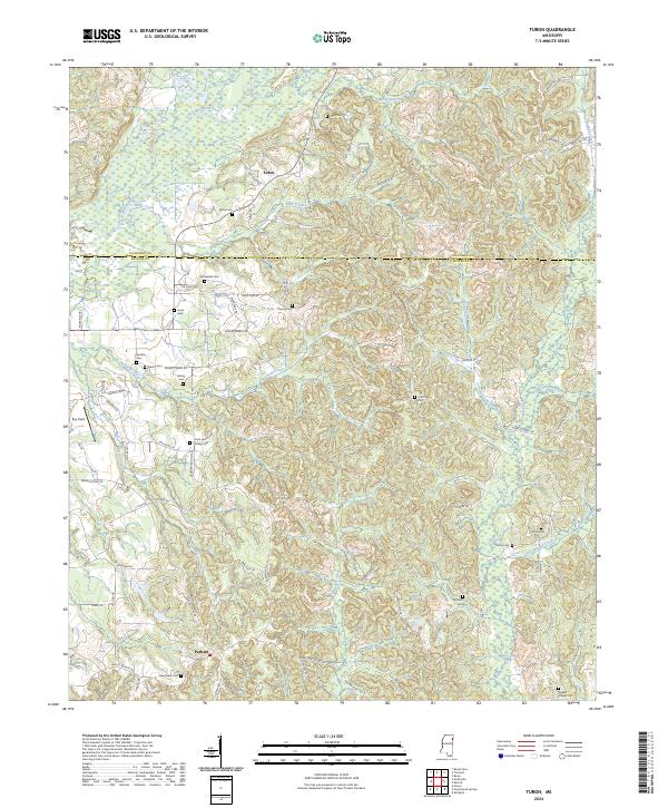 Turon, MS — USGS 7.5-minute topo (2024)
