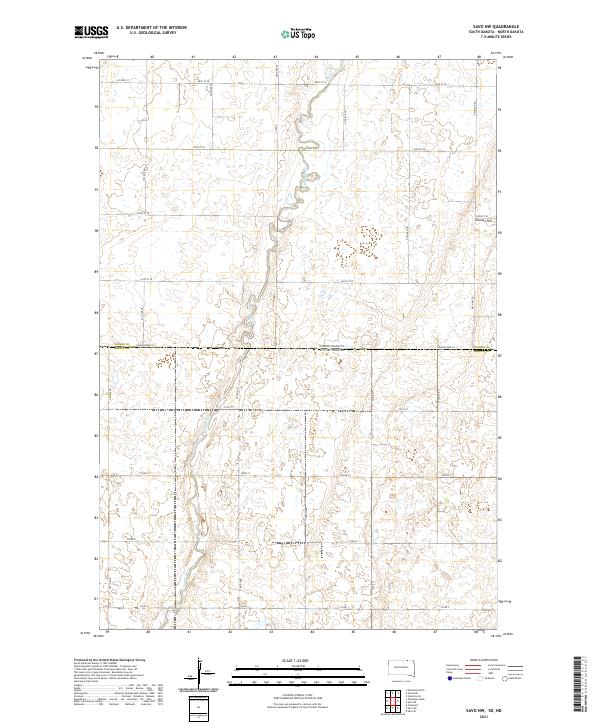 Savo NW, SD-ND — USGS 7.5-minute topo (2021)