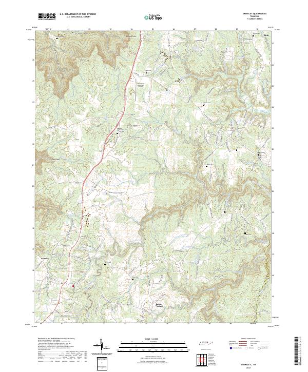 Grimsley, TN — USGS 7.5-minute topo (2022)