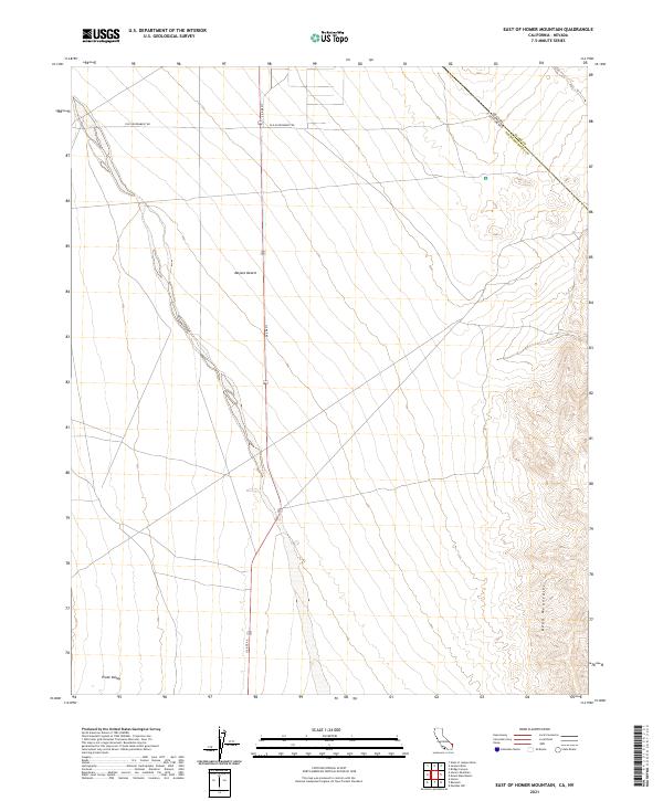 East of Homer Mountain, CA-NV — USGS 7.5-minute topo (2021)