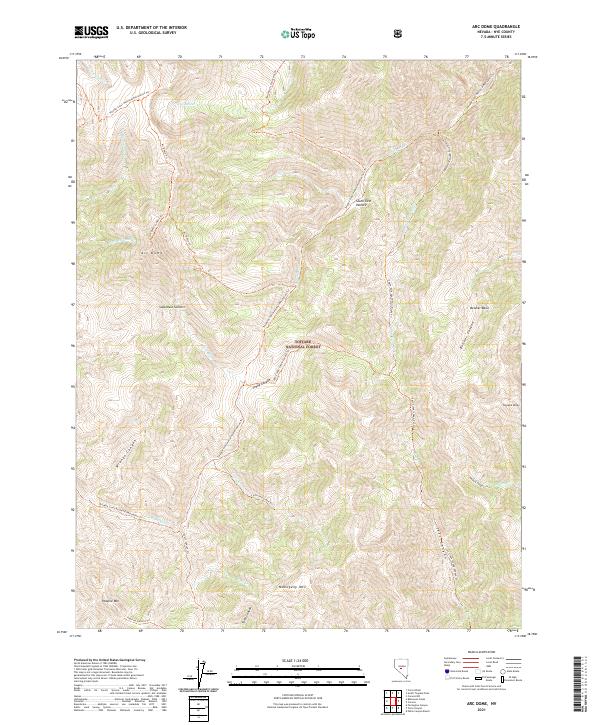 Arc Dome, NV — USGS 7.5-minute topo (2021)