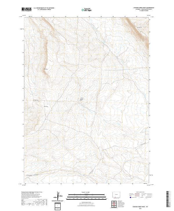 Chicken Creek West, WY — USGS 7.5-minute topo (2021)