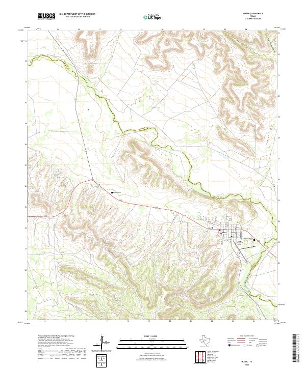 Iraan, TX — USGS 7.5-minute topo (2022)