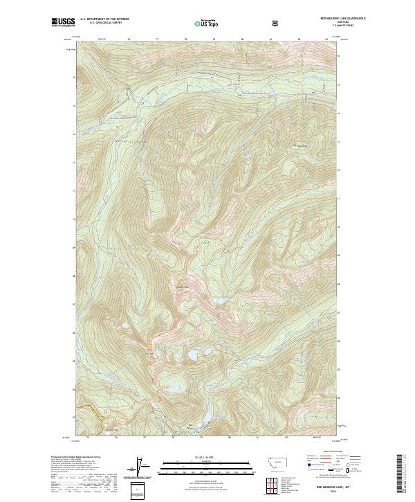 Red Meadow Lake, MT — USGS 7.5-minute topo (2024)