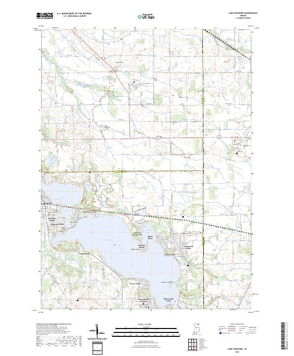 Lake Wawasee, IN — USGS 7.5-minute topo (2022)