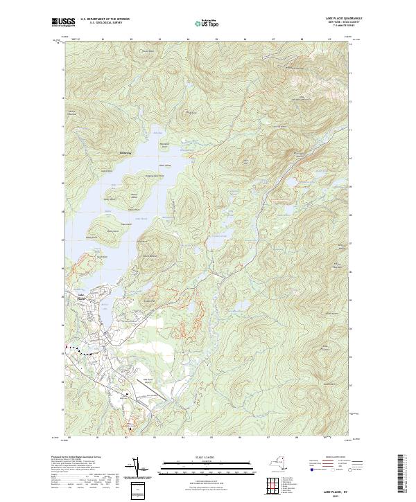Lake Placid, NY — USGS 7.5-minute topo (2023)