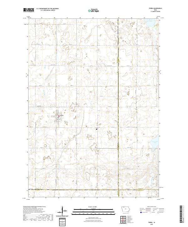 Terril, IA — USGS 7.5-minute topo (2022)