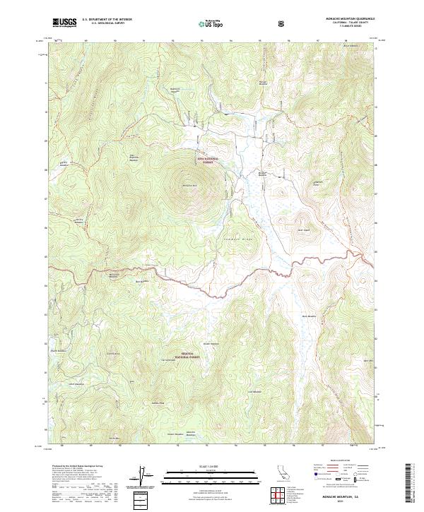 Monache Mountain, CA — USGS 7.5-minute topo (2021)