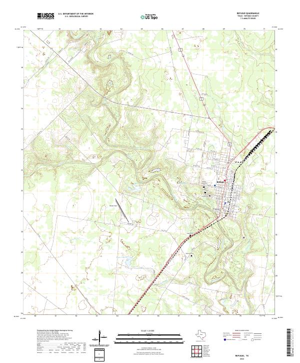 Refugio, TX — USGS 7.5-minute topo (2022)