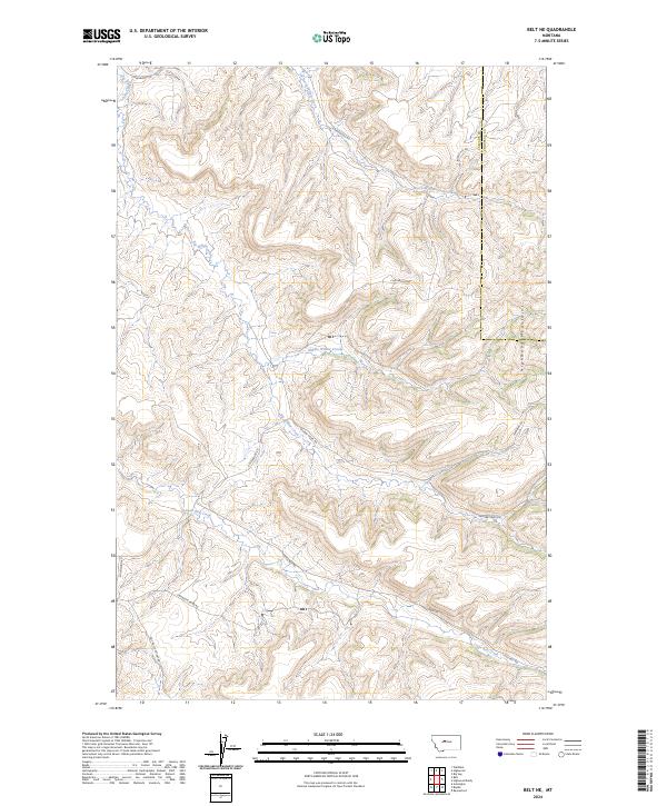 Belt NE, MT — USGS 7.5-minute topo (2024)