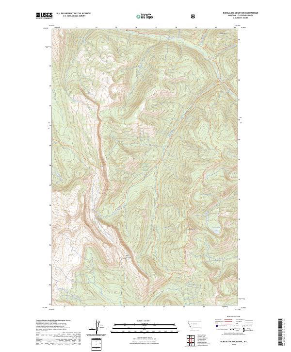 Bungalow Mountain, MT — USGS 7.5-minute topo (2024)