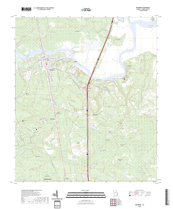 Woodbine, GA — USGS 7.5-minute topo (2024)