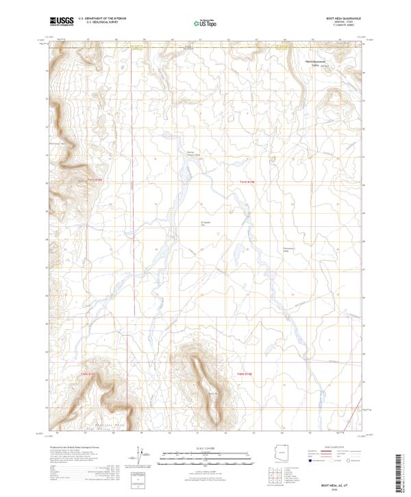 Boot Mesa, AZ-UT — USGS 7.5-minute topo (2026)