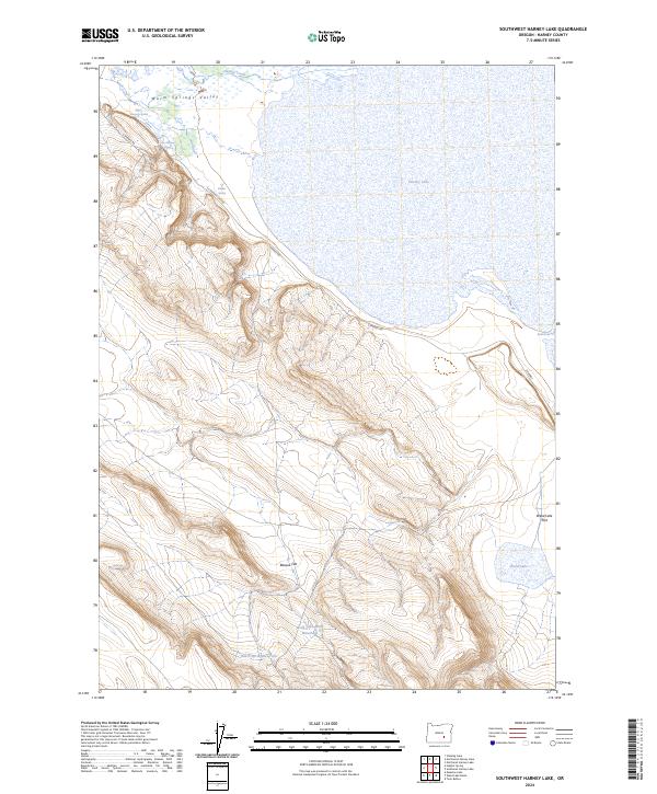 Southwest Harney Lake, OR — USGS 7.5-minute topo (2024)