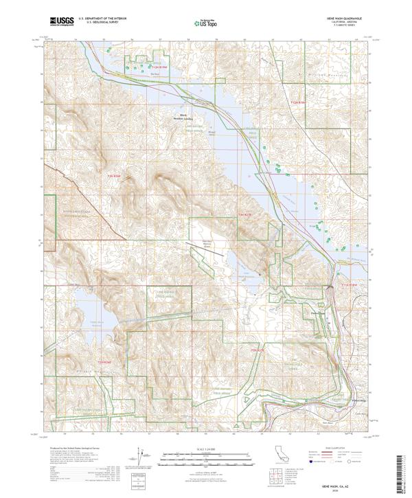 Gene Wash, CA-AZ — USGS 7.5-minute topo (2026)