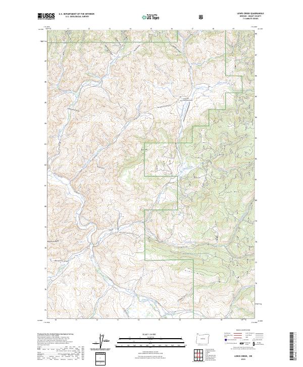 Lewis Creek, OR — USGS 7.5-minute topo (2023)