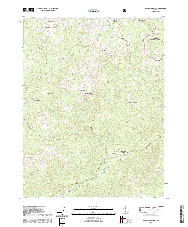 Dardanelles Cone, CA — USGS 7.5-minute topo (2021)