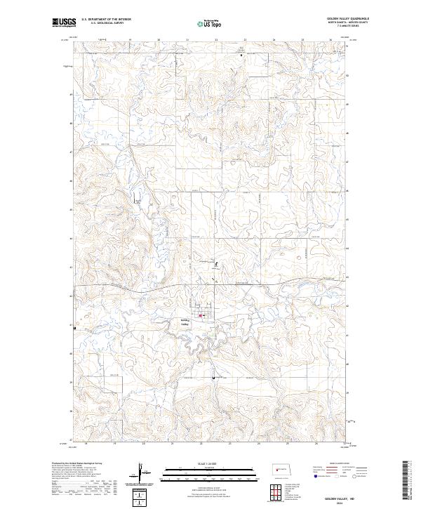 Golden Valley, ND — USGS 7.5-minute topo (2024)
