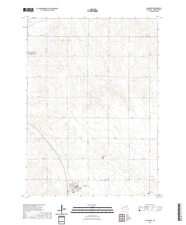 Coleridge, NE — USGS 7.5-minute topo (2021)