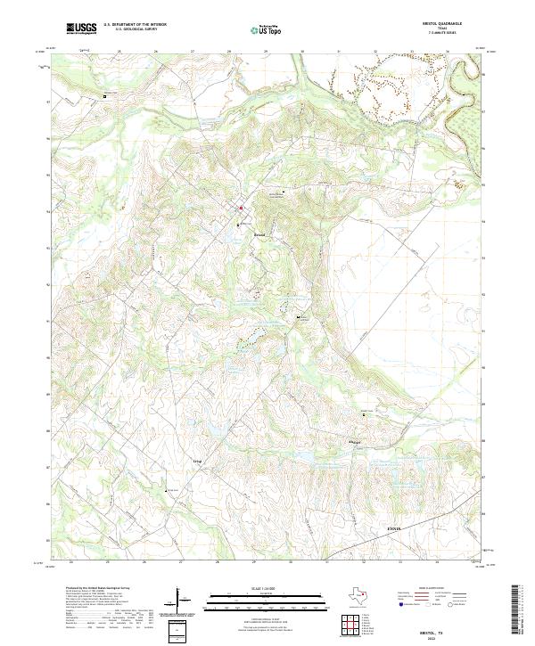 Bristol, TX — USGS 7.5-minute topo (2022)
