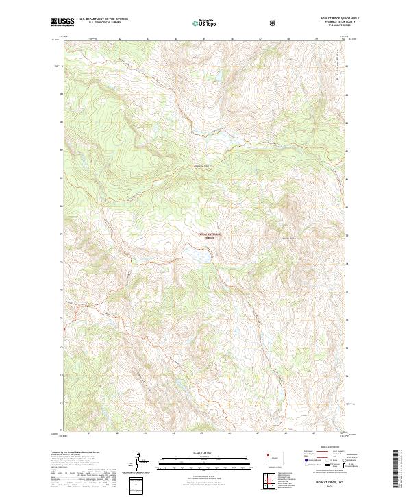 Bobcat Ridge, WY — USGS 7.5-minute topo (2021)