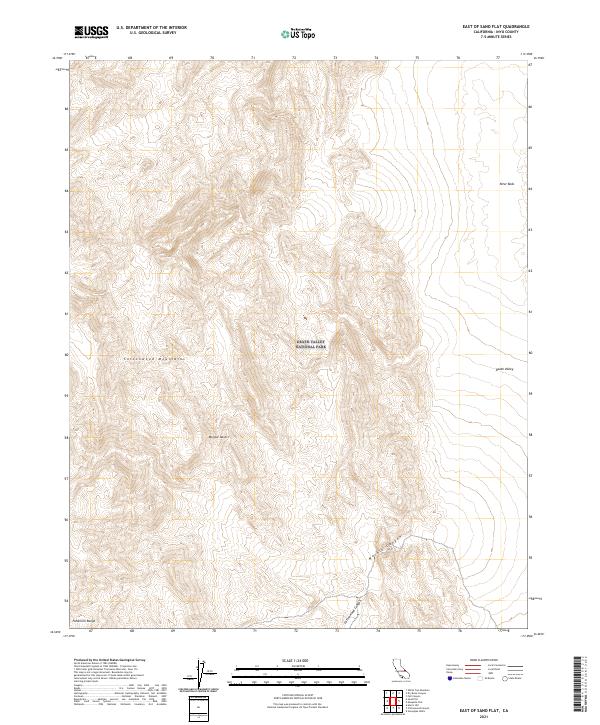 East of Sand Flat, CA — USGS 7.5-minute topo (2021)