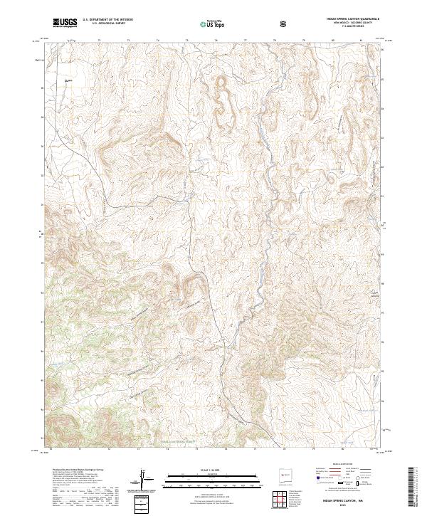 Indian Spring Canyon, NM — USGS 7.5-minute topo (2023)