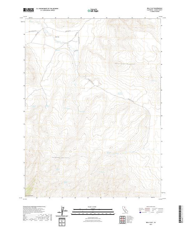 Bull Flat, CA — USGS 7.5-minute topo (2021)