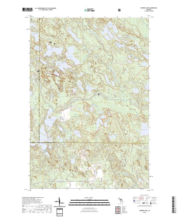 Corner Lake, MI — USGS 7.5-minute topo (2023)