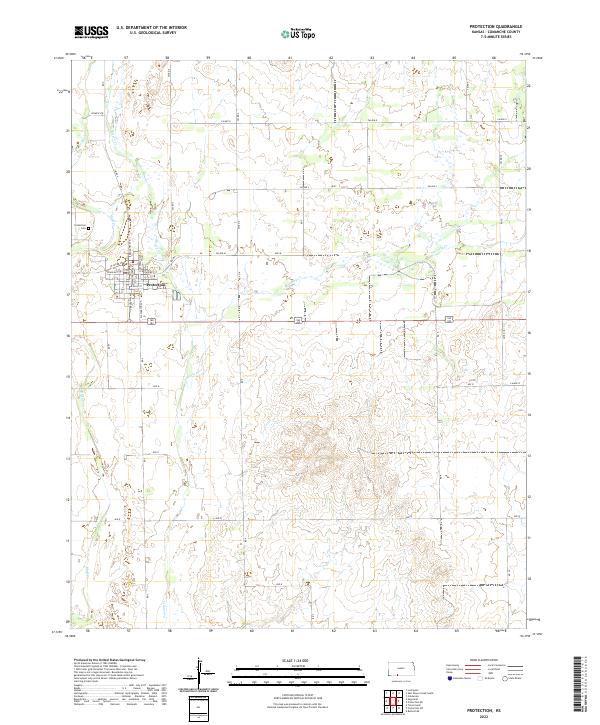 Protection, KS — USGS 7.5-minute topo (2022)