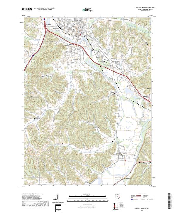 New Philadelphia, OH — USGS 7.5-minute topo (2023)
