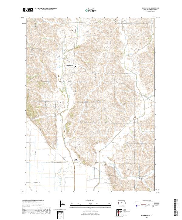 Climbing Hill, IA — USGS 7.5-minute topo (2022)