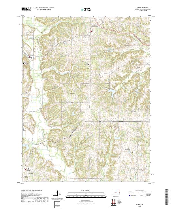 Easton, KS — USGS 7.5-minute topo (2022)