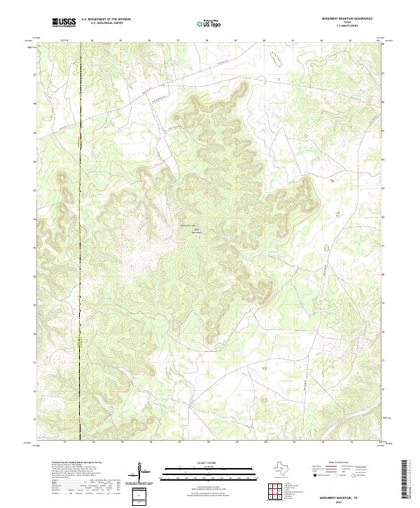 Monument Mountain, TX — USGS 7.5-minute topo (2022)