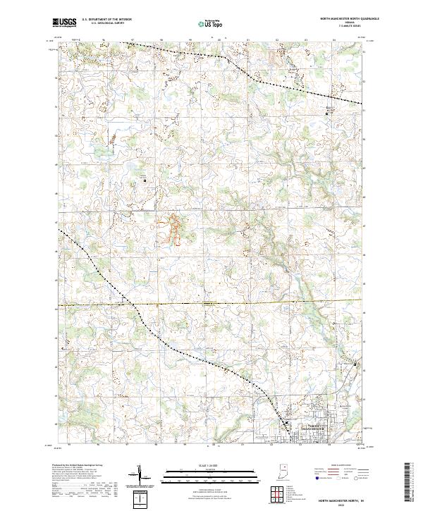 North Manchester North, IN — USGS 7.5-minute topo (2022)
