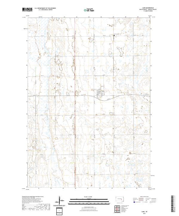 Lane, SD — USGS 7.5-minute topo (2021)